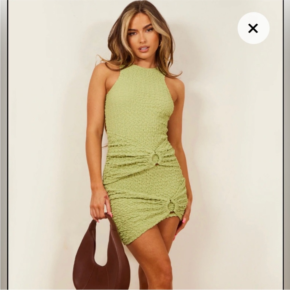 Green mini dress